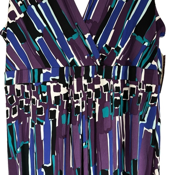 NWT Merona Deep V-Neck Midi Dress Sleeveless Feminine Flowy Women's Size 2X - Picture 5 of 11